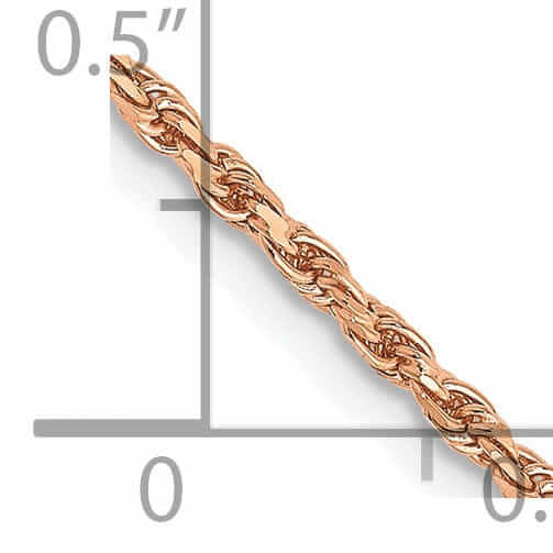 Lovely Rita's Chains 14k Rose Gold 1.8m Solid Diamond Cut Rope Chain