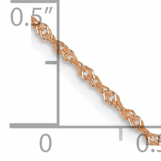 Lovely Rita's Chains 14K Rose Gold 1 mm Singapore Chain