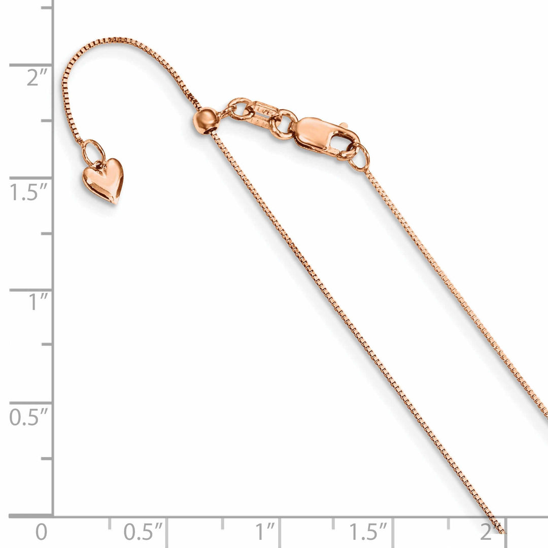 Lovely Rita's Chains 14K Rose Gold Adjustable  .55mm Baby Box Chain
