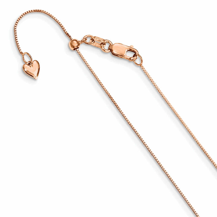 Lovely Rita's Chains 14K Rose Gold Adjustable  .55mm Baby Box Chain