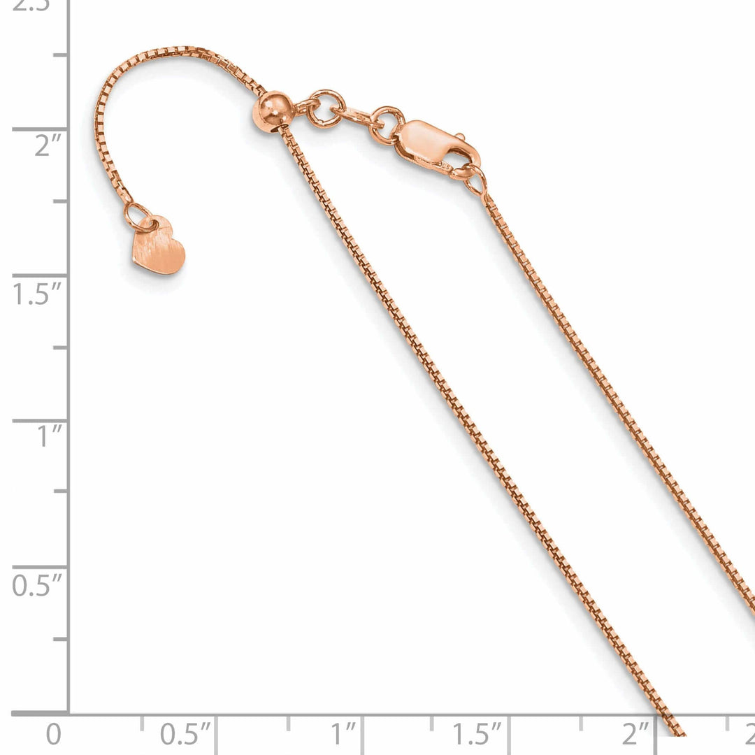 Leslie's Chains 14k Rose Gold Adjustable .8mm Box Chain