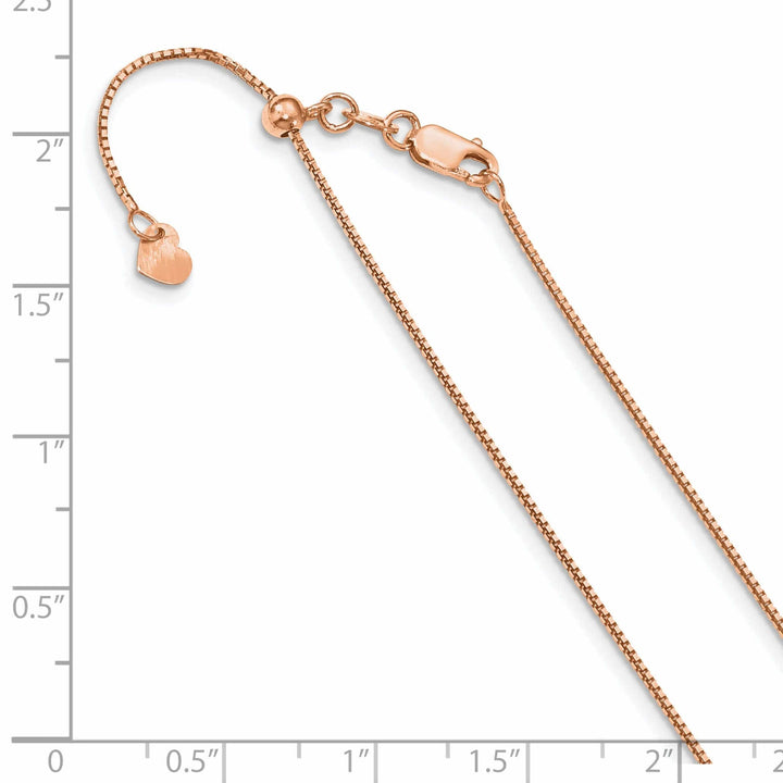 Leslie's Chains 14k Rose Gold Adjustable .8mm Box Chain
