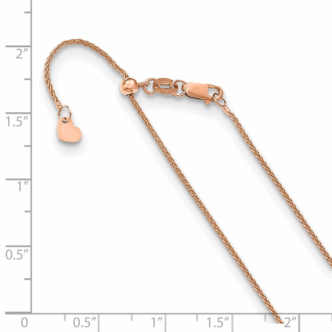 Leslie's Chains 14k Rose Gold Adjustable Wheat Chain