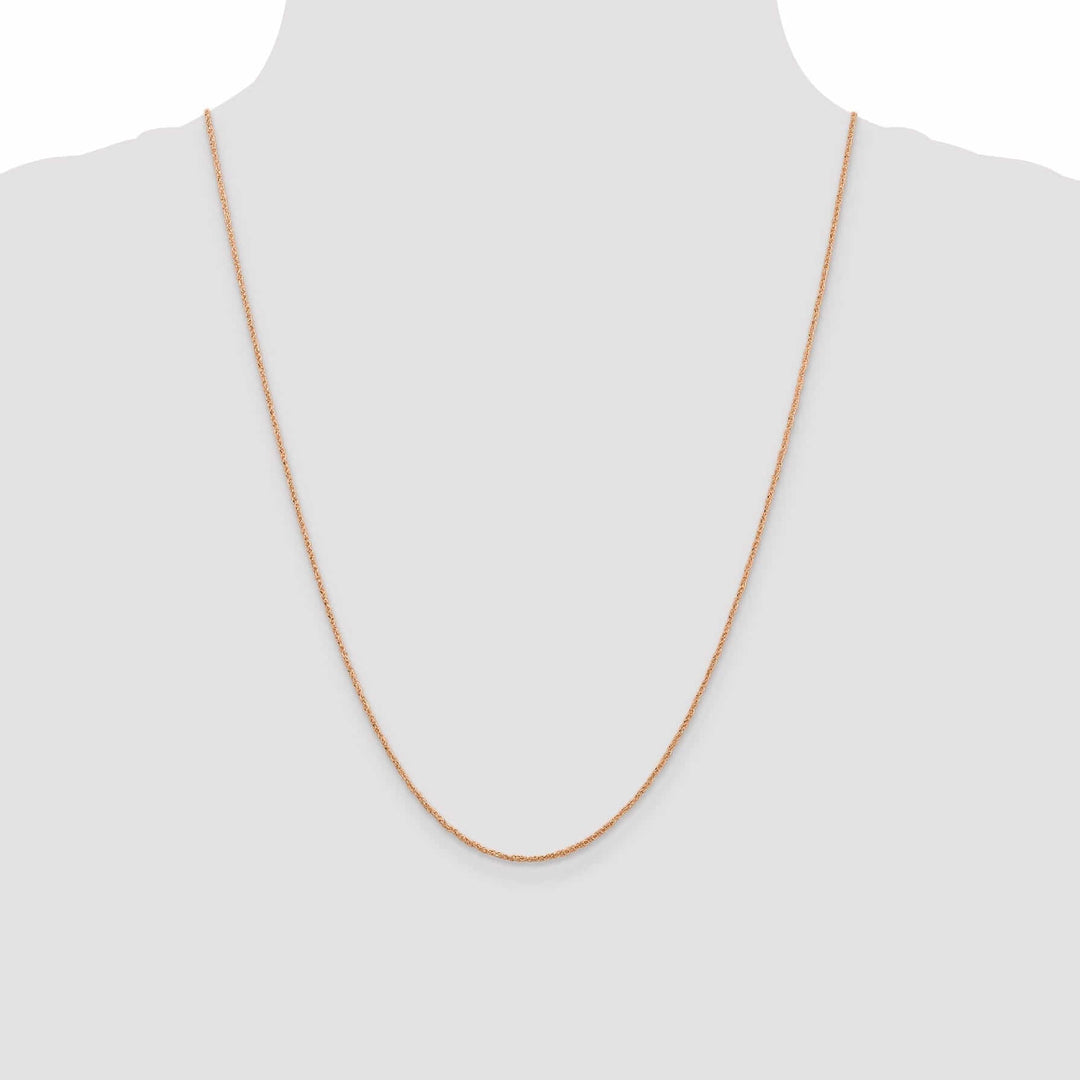 Lovely Rita's Chains 14K Rose Gold Polished 1.10mm Solid Ropa Chain