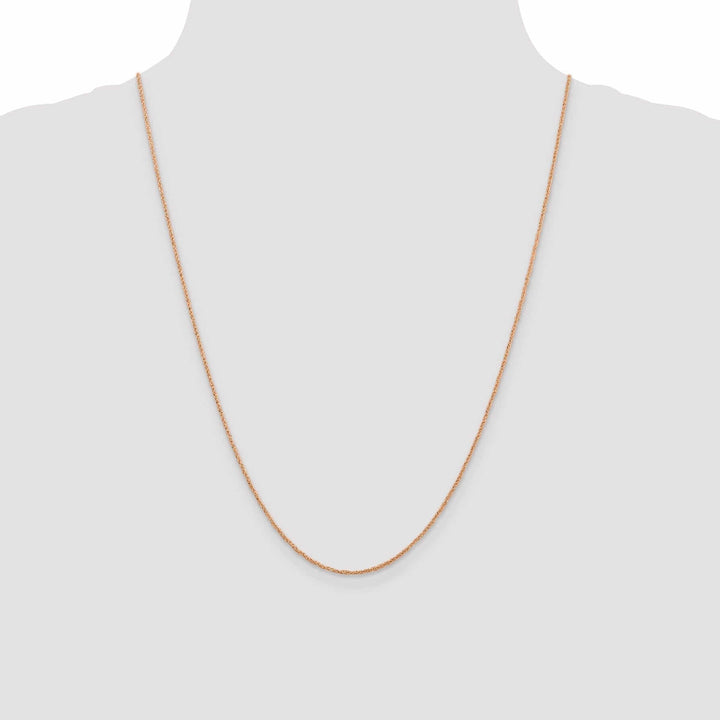 Lovely Rita's Chains 14K Rose Gold Polished 1.10mm Solid Ropa Chain