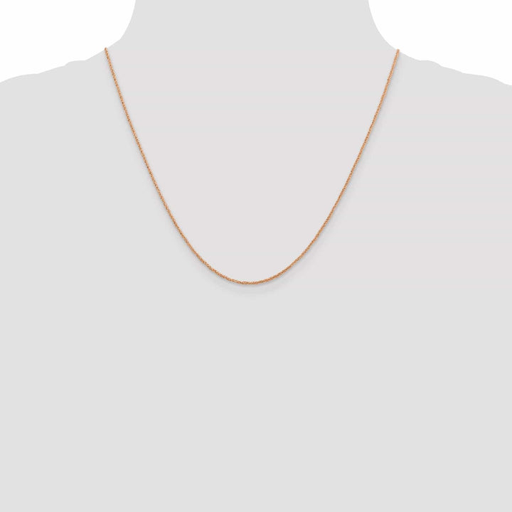 Lovely Rita's Chains 14K Rose Gold Polished 1.10mm Solid Ropa Chain
