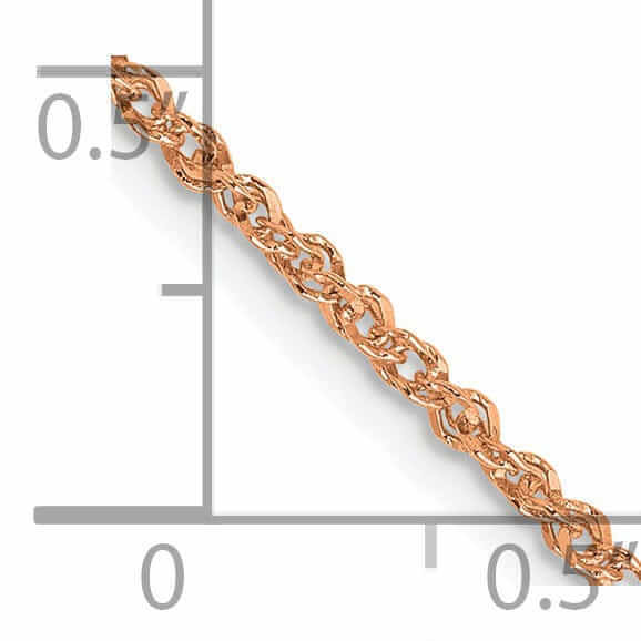 Lovely Rita's Chains 14K Rose Gold Polished 1.70mm Solid Ropa Chain