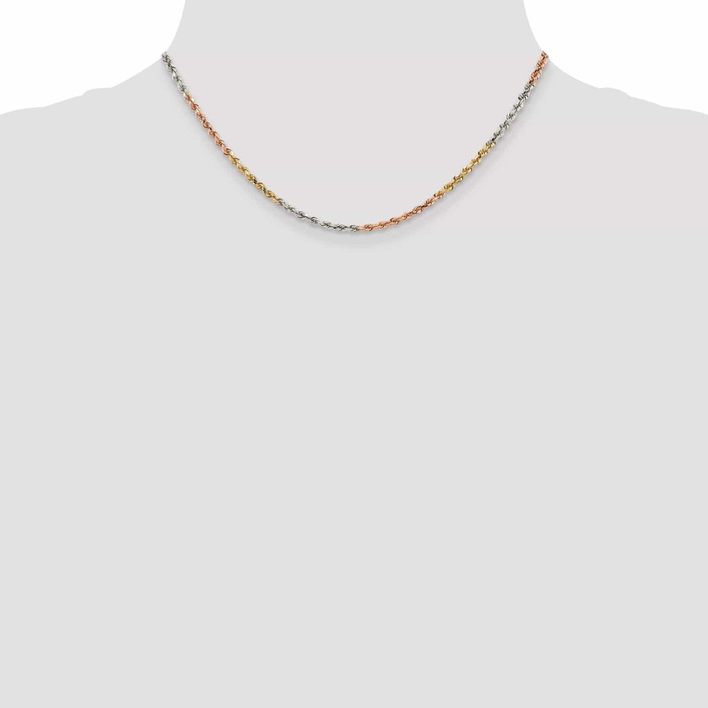 Lovely Rita's Chains 14k Tri Color Gold 2.9mm Diamond Cut Rope Chain