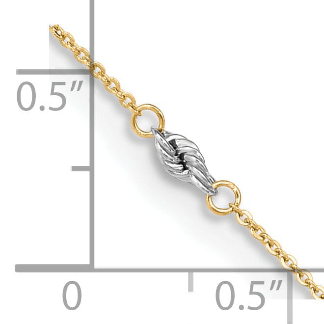 Lovely Rita's Chains 14k Two-tone Gold Cable Chain With Rope Chain Anklet