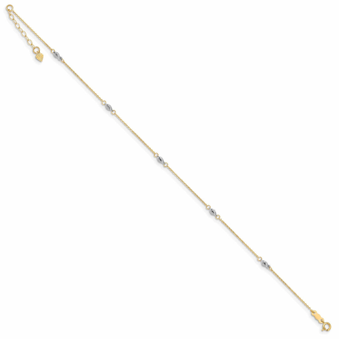 Lovely Rita's Chains 14k Two-tone Gold Cable Chain With Rope Chain Anklet