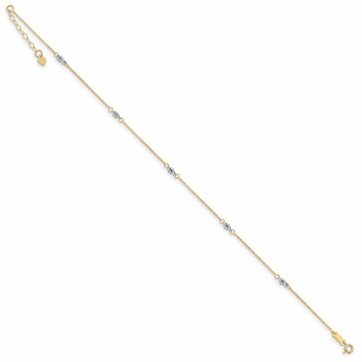 Lovely Rita's Chains 14k Two-tone Gold Cable Chain With Rope Chain Anklet