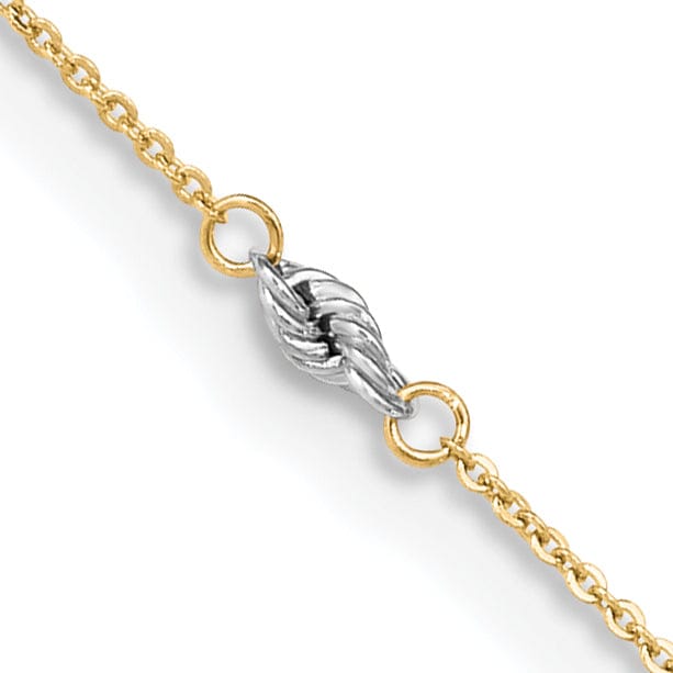 Lovely Rita's Chains 14k Two-tone Gold Cable Chain With Rope Chain Anklet