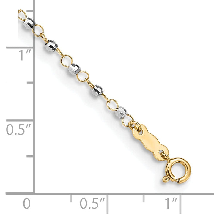 Lovely Rita's Chains 14k Two-tone Gold Circle Chain Beads Anklet