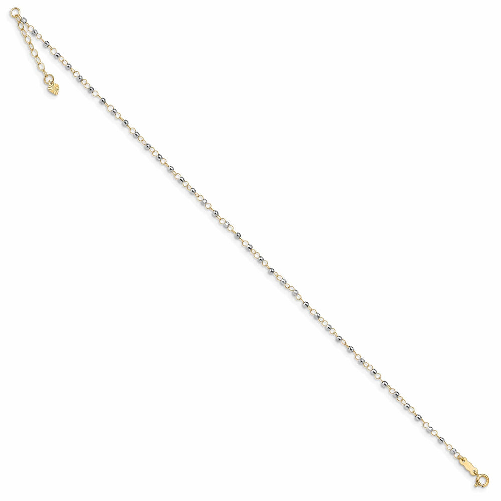 Lovely Rita's Chains 14k Two-tone Gold Circle Chain Beads Anklet