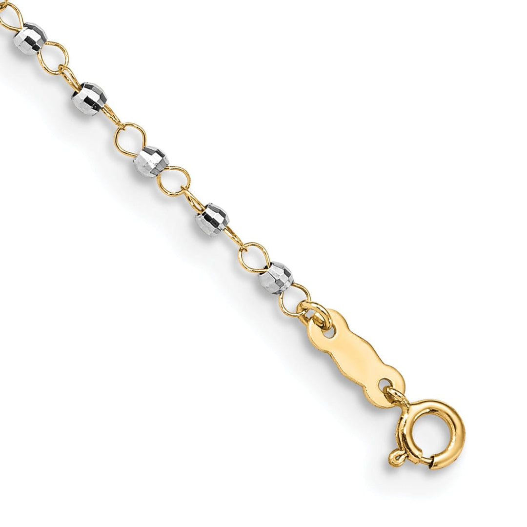 Lovely Rita's Chains 14k Two-tone Gold Circle Chain Beads Anklet