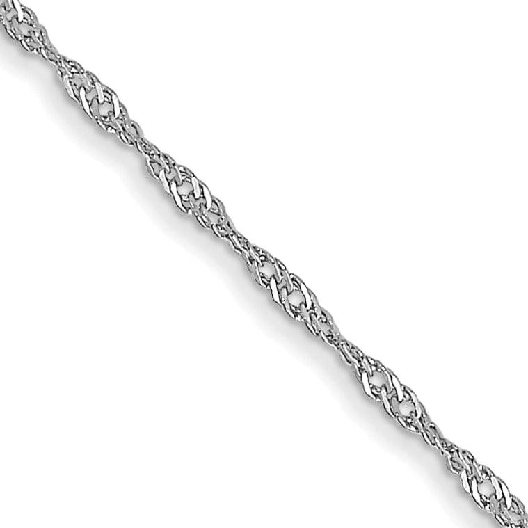 Lovely Rita's Chains 14k White Gold 1.00mm Singapore Carded Chain