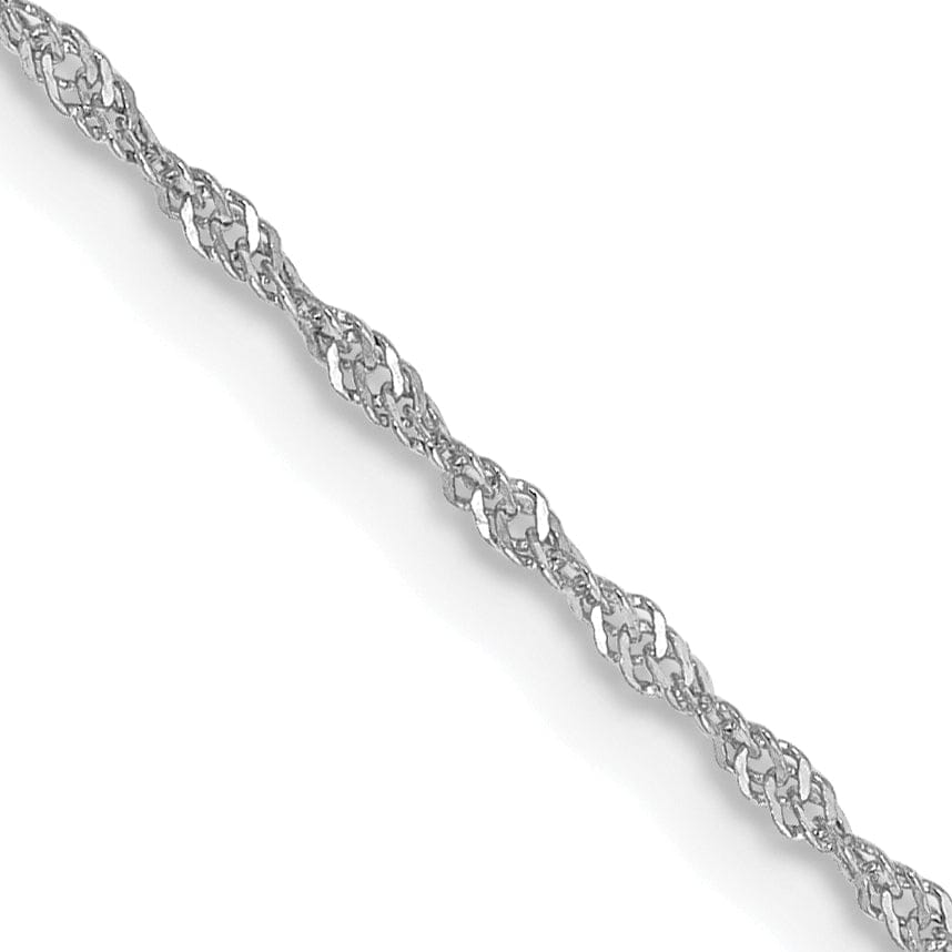 Lovely Rita's Chains 14k White Gold 1.10mm Polished Singapore Chain