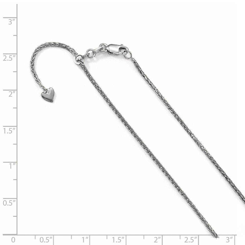Lovely Rita's Chains 14K White Gold 1.3 mm Adjustable DC Wheat Chain
