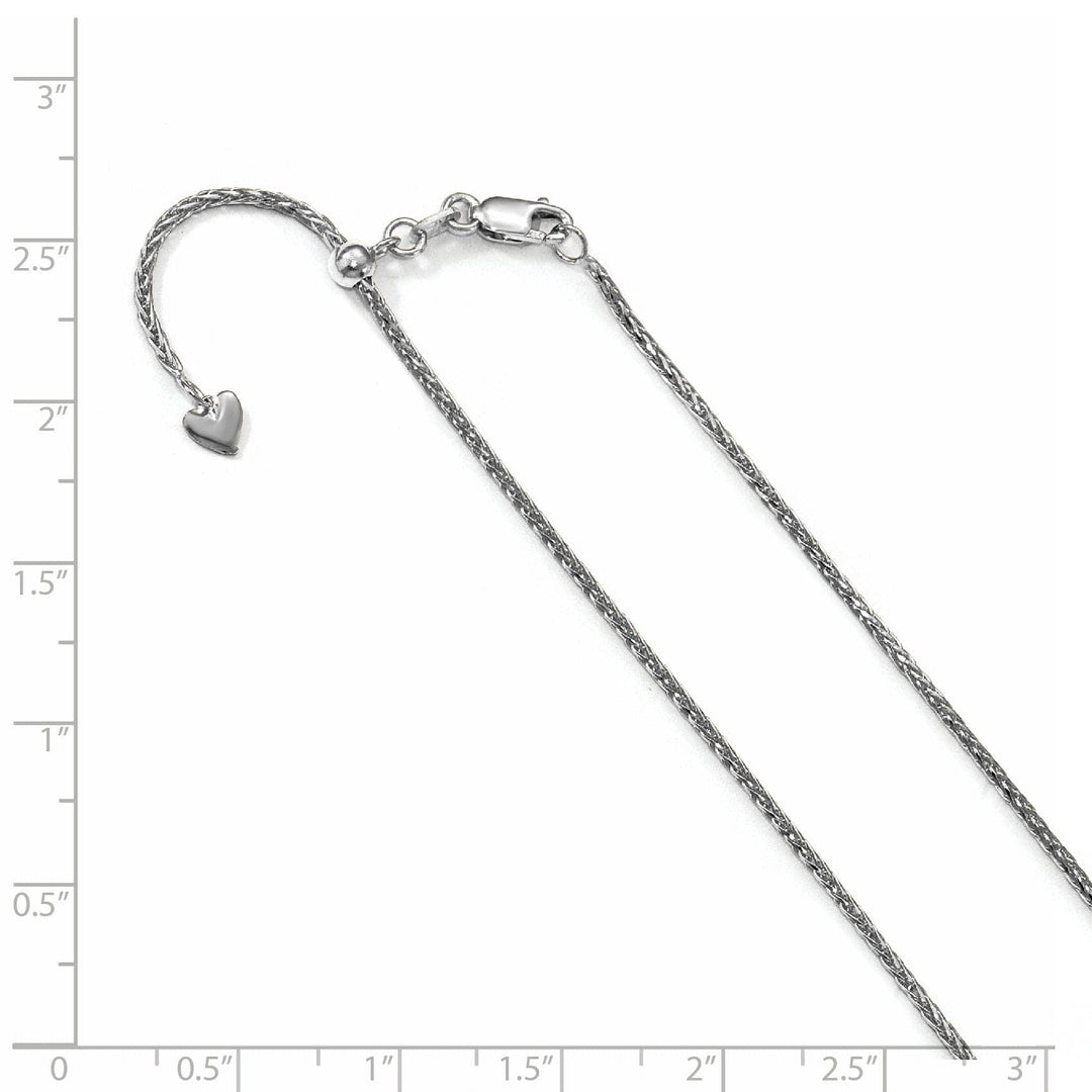 Lovely Rita's Chains 14K White Gold 1.3 mm Adjustable DC Wheat Chain
