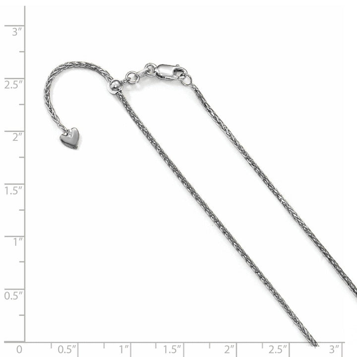 Lovely Rita's Chains 14K White Gold 1.3 mm Adjustable DC Wheat Chain