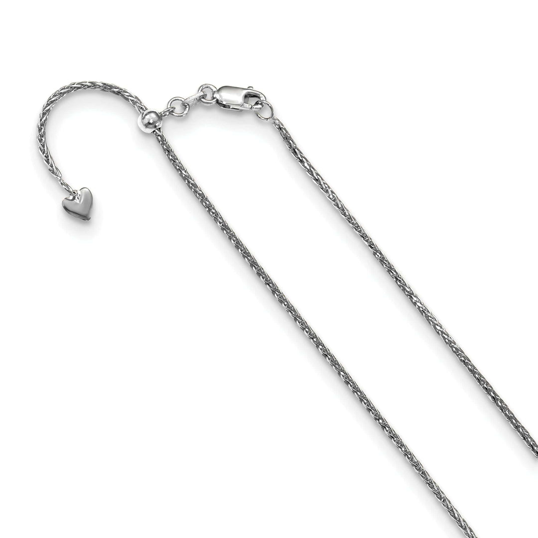 Lovely Rita's Chains 14K White Gold 1.3 mm Adjustable DC Wheat Chain