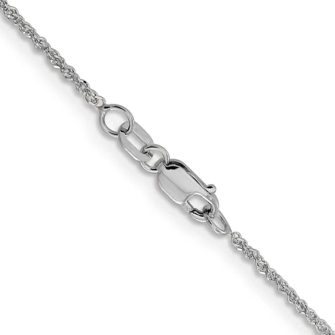 Lovely Rita's Chains 14K White Gold 1.3 mm Sparkle Singapore Chain