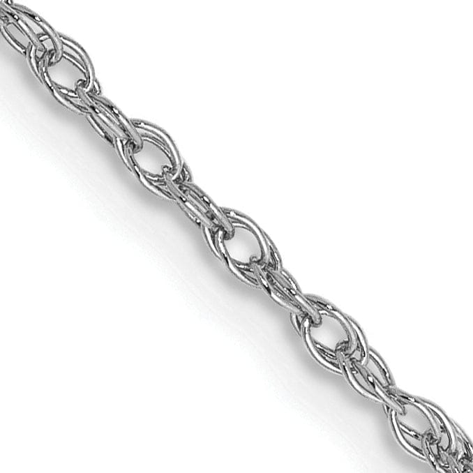 Lovely Rita's Chains 14k White Gold 1.30mm Heavy-Baby Rope Chain