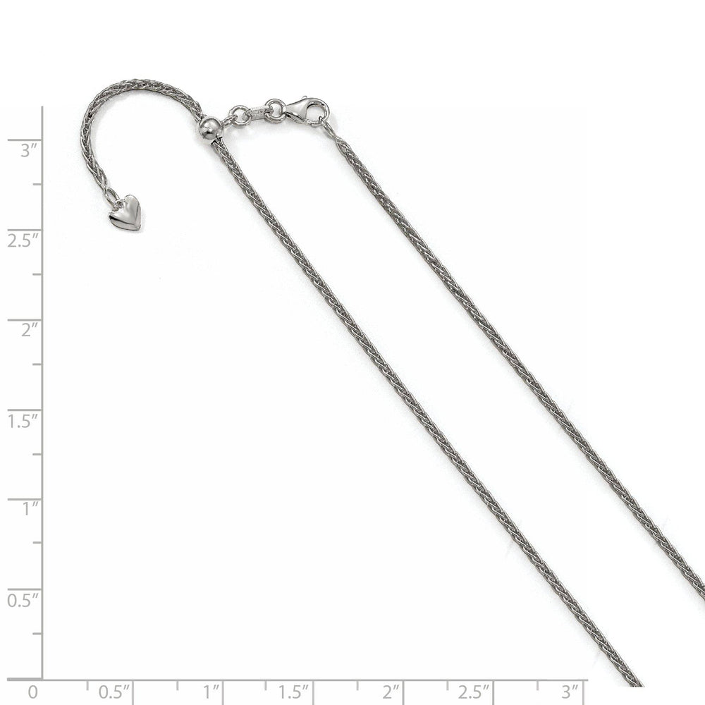 Lovely Rita's Chains 14K White Gold 1.5 mm Adjustable Wheat Chain