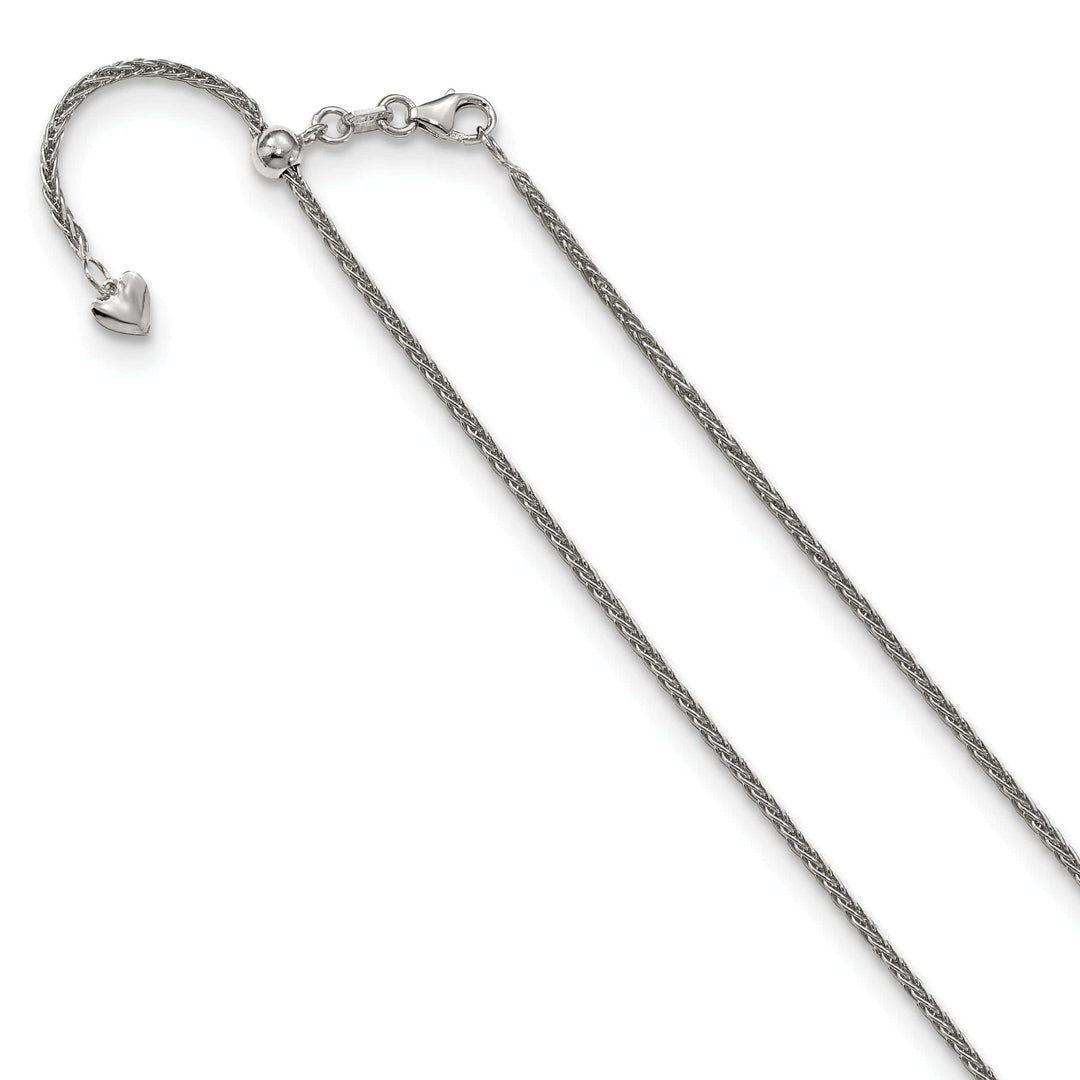Lovely Rita's Chains 14K White Gold 1.5 mm Adjustable Wheat Chain
