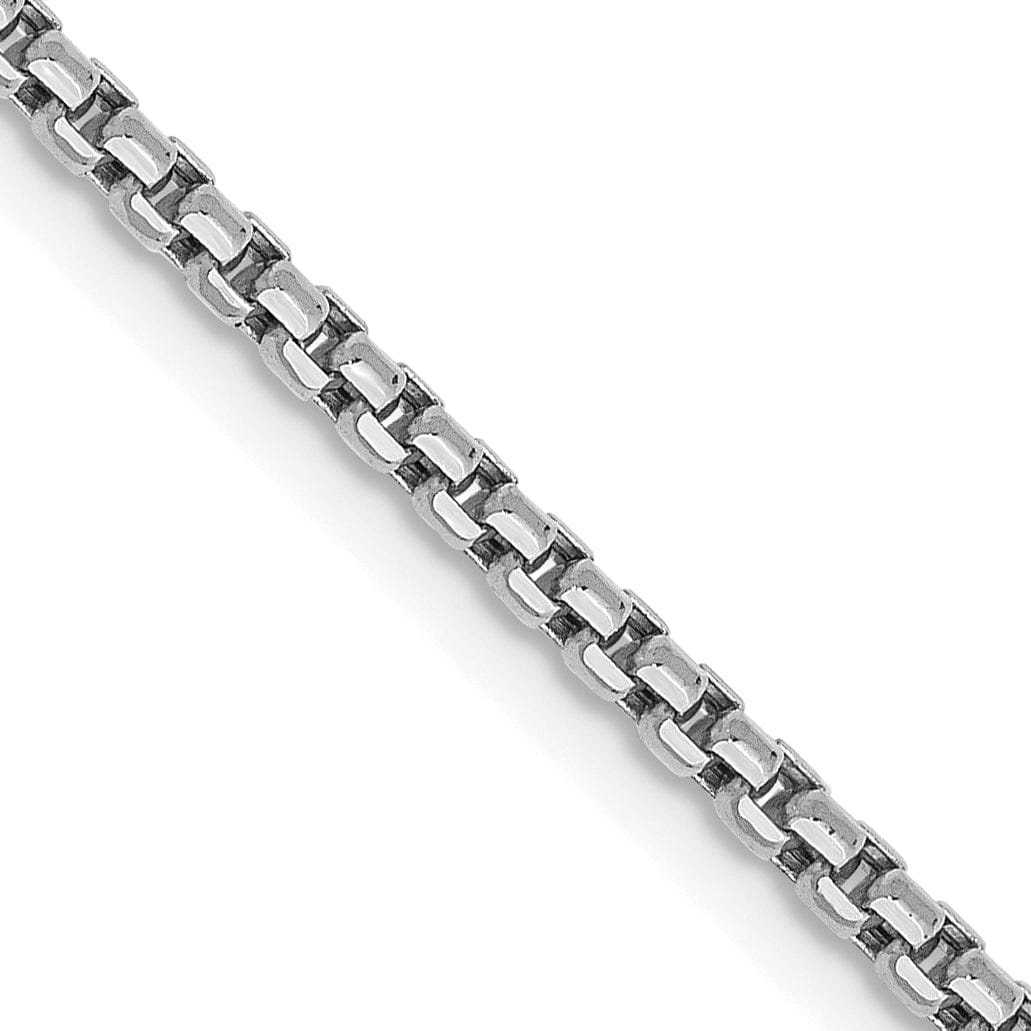 Lovely Rita's Chains 14k White Gold 1.75mm Hollow Round Box Chain