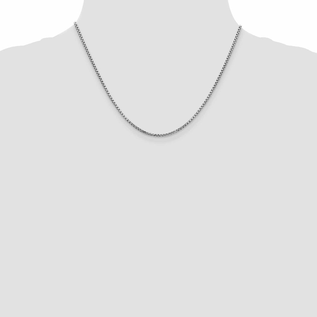 Lovely Rita's Chains 14k White Gold 1.75mm Hollow Round Box Chain