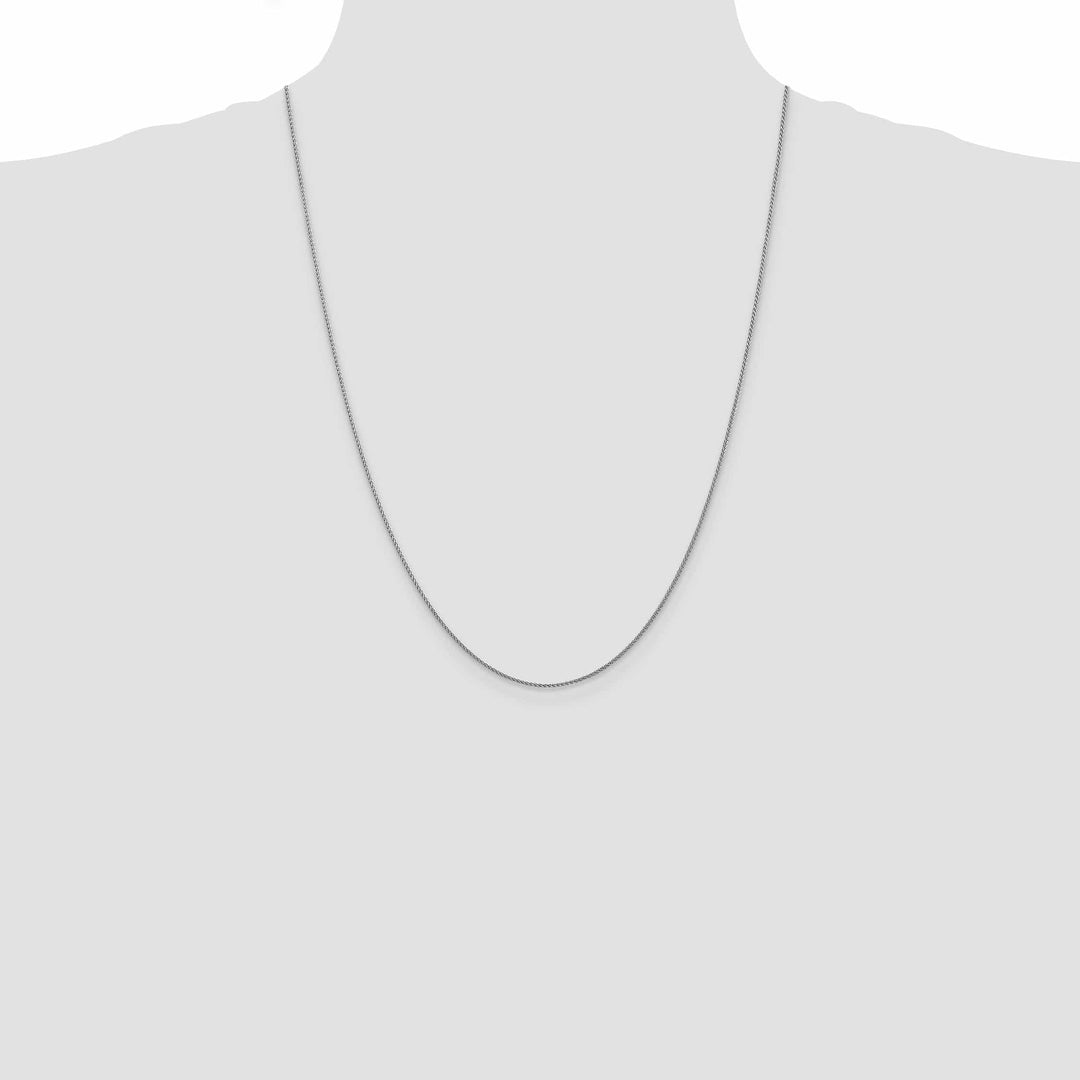 Lovely Rita's Chains 14k White Gold 1mm Sigia Pendant Wheat Chain