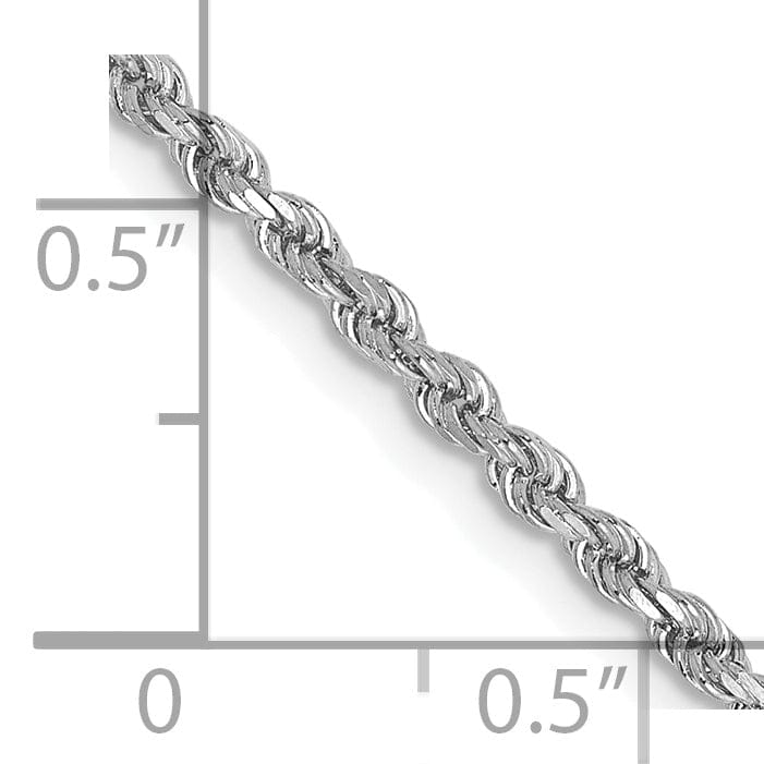 Lovely Rita's Chains 14k White Gold 2.00mm Diamond Cut Rope Chain