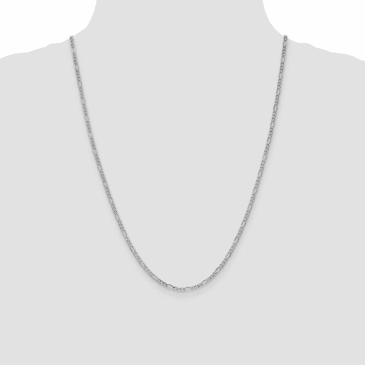 Lovely Rita's Chains 14k White Gold 2.50-mm Semi Solid Figaro Chain