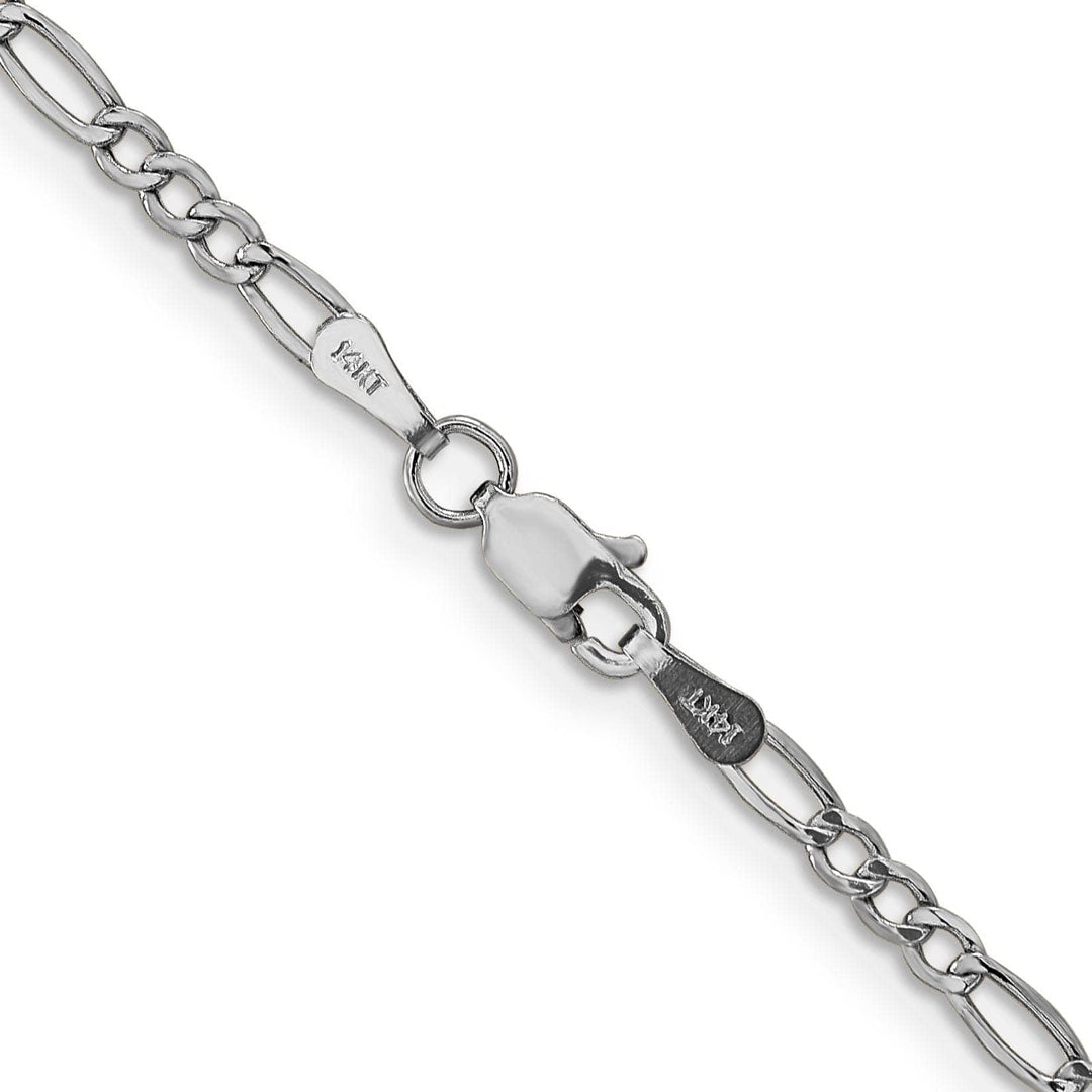 Lovely Rita's Chains 14k White Gold 2.50-mm Semi Solid Figaro Chain