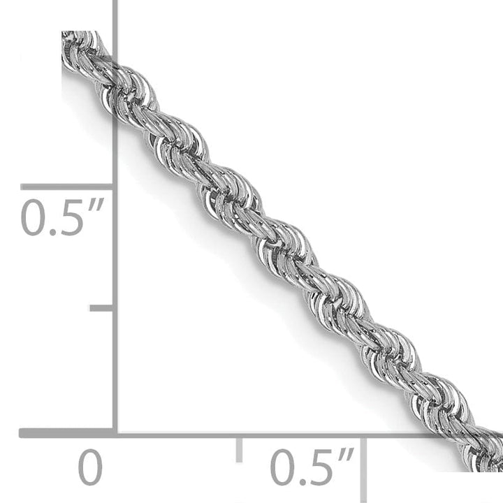 Lovely Rita's Chains 14k White Gold 2.50mm Handmade Rope Chain