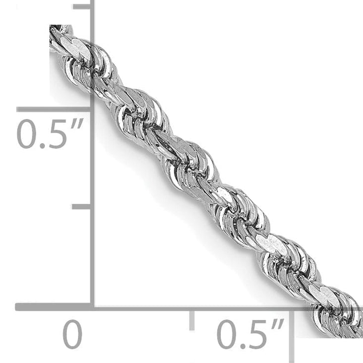Lovely Rita's Chains 14k White Gold 2.90mm Diamond Cut Rope Chain