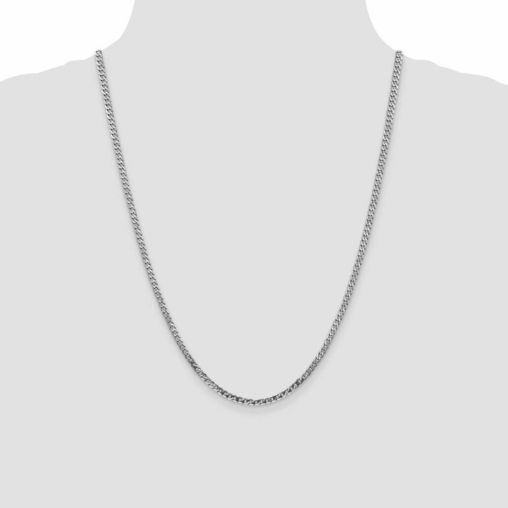 Lovely Rita's Chains 14k White Gold 2.9mm Flat Beveled Curb Chain