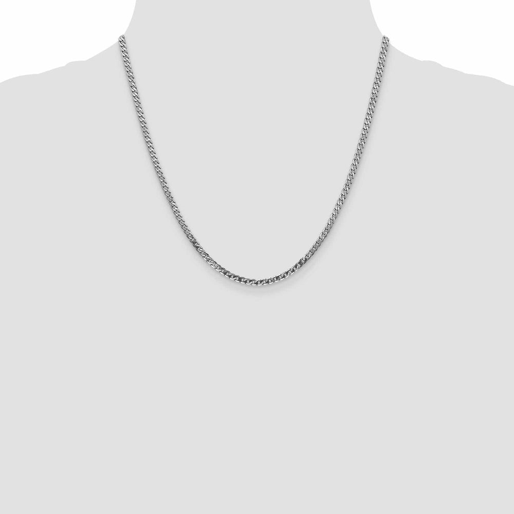 Lovely Rita's Chains 14k White Gold 2.9mm Flat Beveled Curb Chain