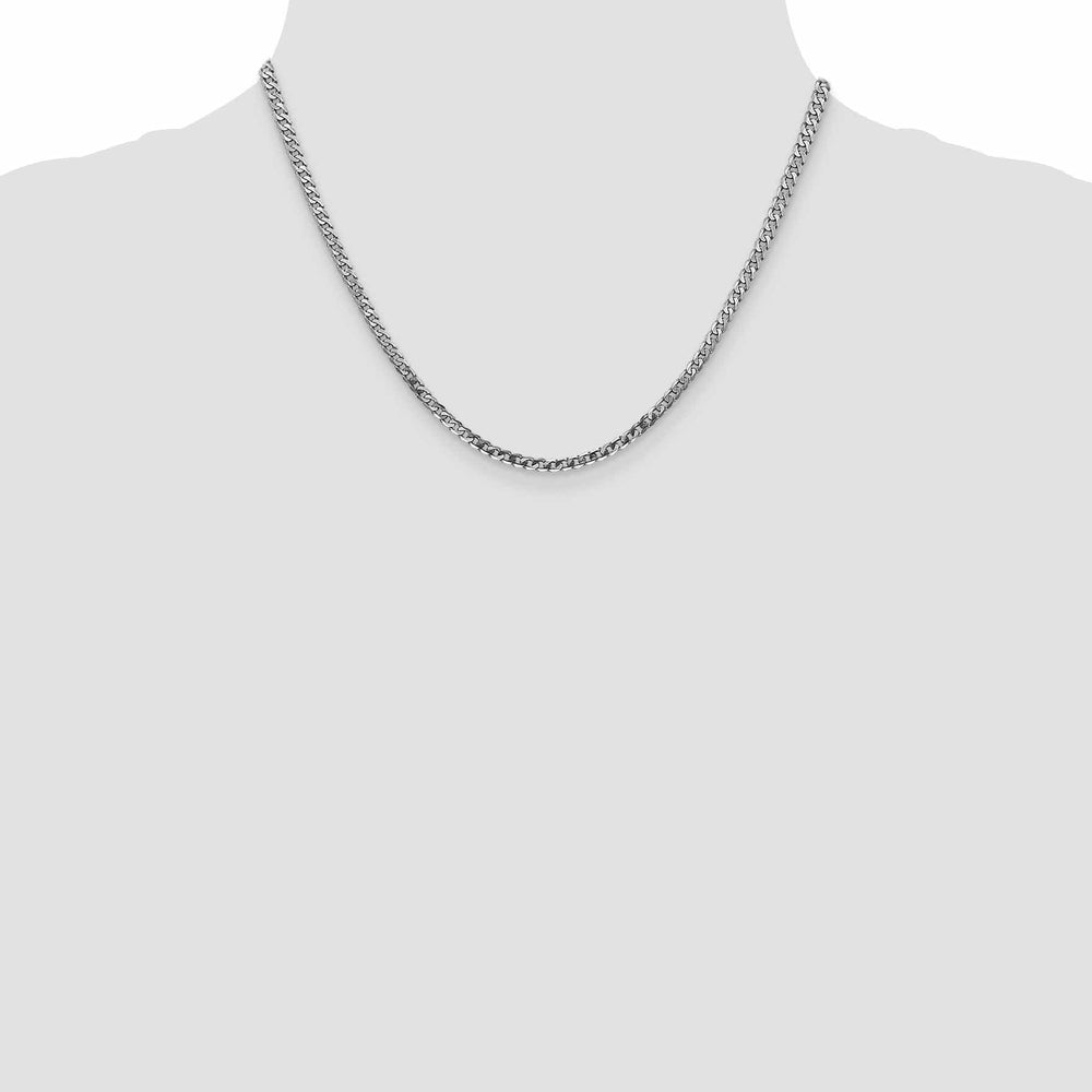Lovely Rita's Chains 14k White Gold 2.9mm Flat Beveled Curb Chain