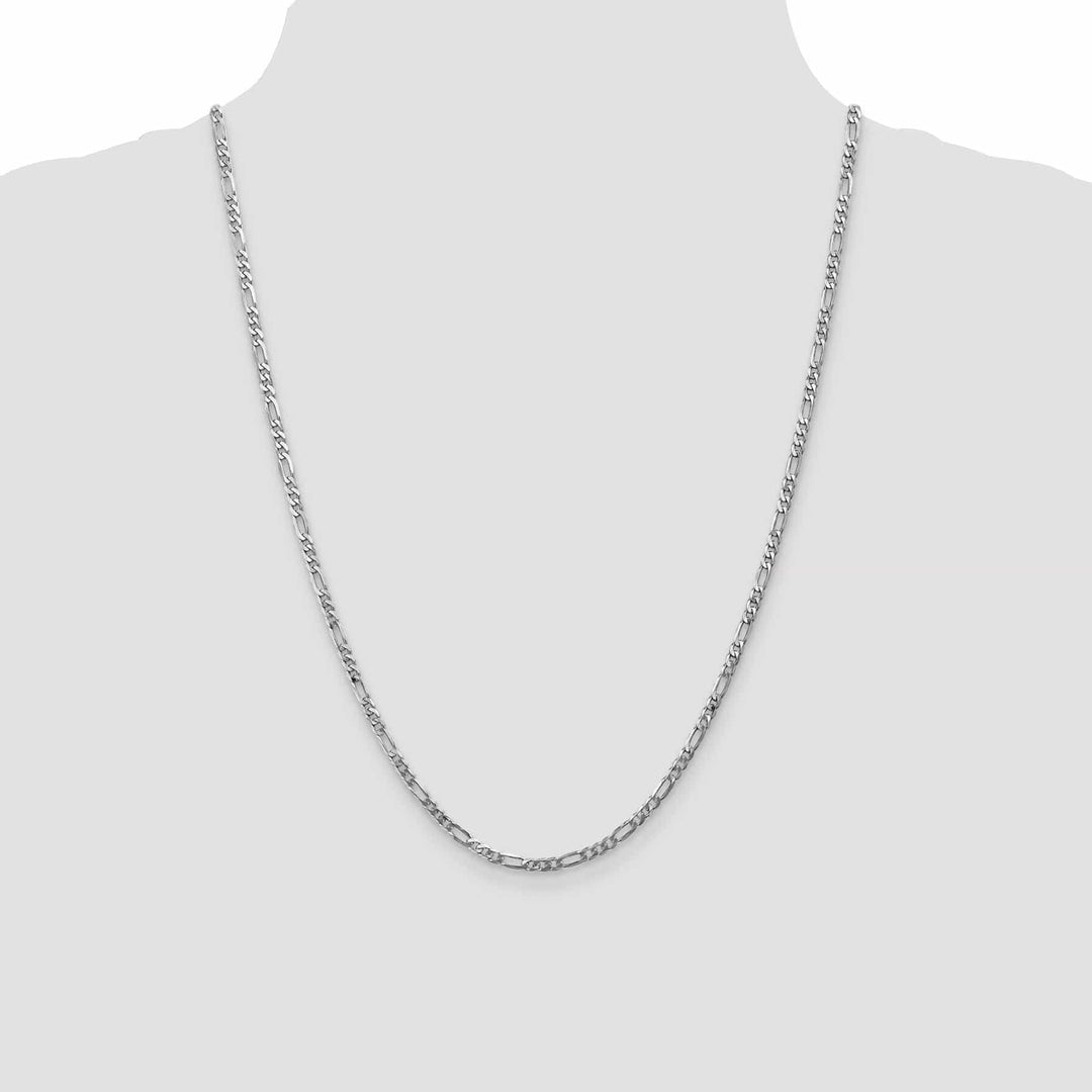 Lovely Rita's Chains 14k White Gold 3.00-mm Flat Solid Figaro Chain