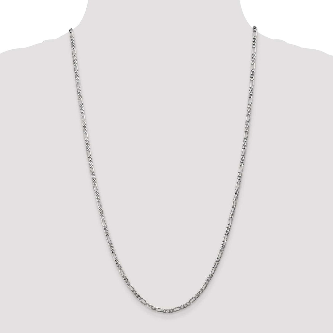 Lovely Rita's Chains 14k White Gold 3.00-mm Flat Solid Figaro Chain