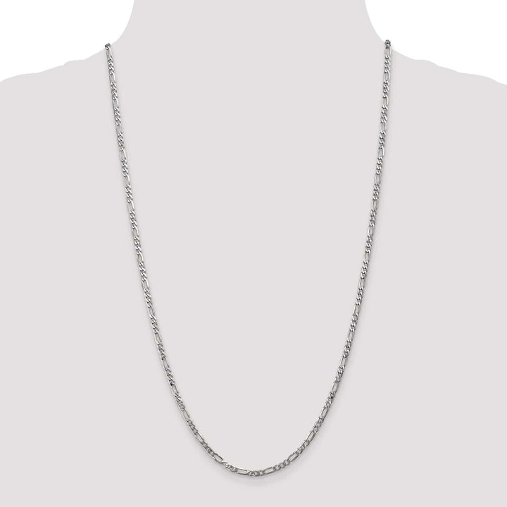 Lovely Rita's Chains 14k White Gold 3.00-mm Flat Solid Figaro Chain