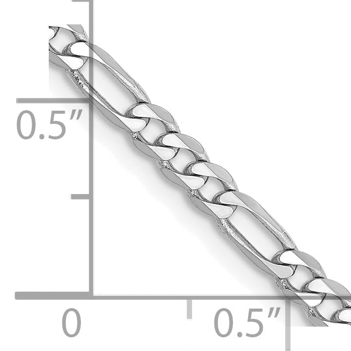 Lovely Rita's Chains 14k White Gold 3.00-mm Flat Solid Figaro Chain