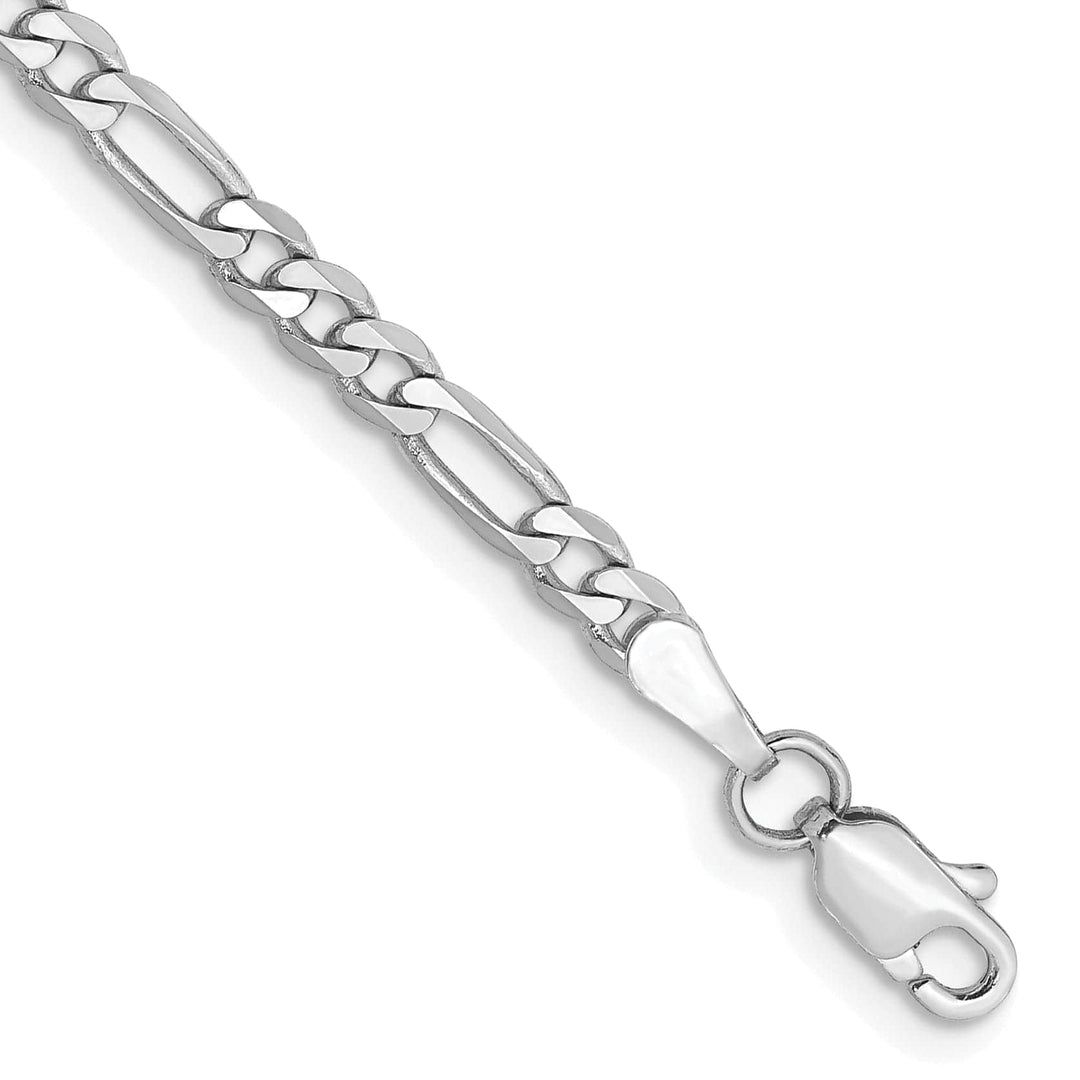 Lovely Rita's Chains 14k White Gold 3.00-mm Flat Solid Figaro Chain