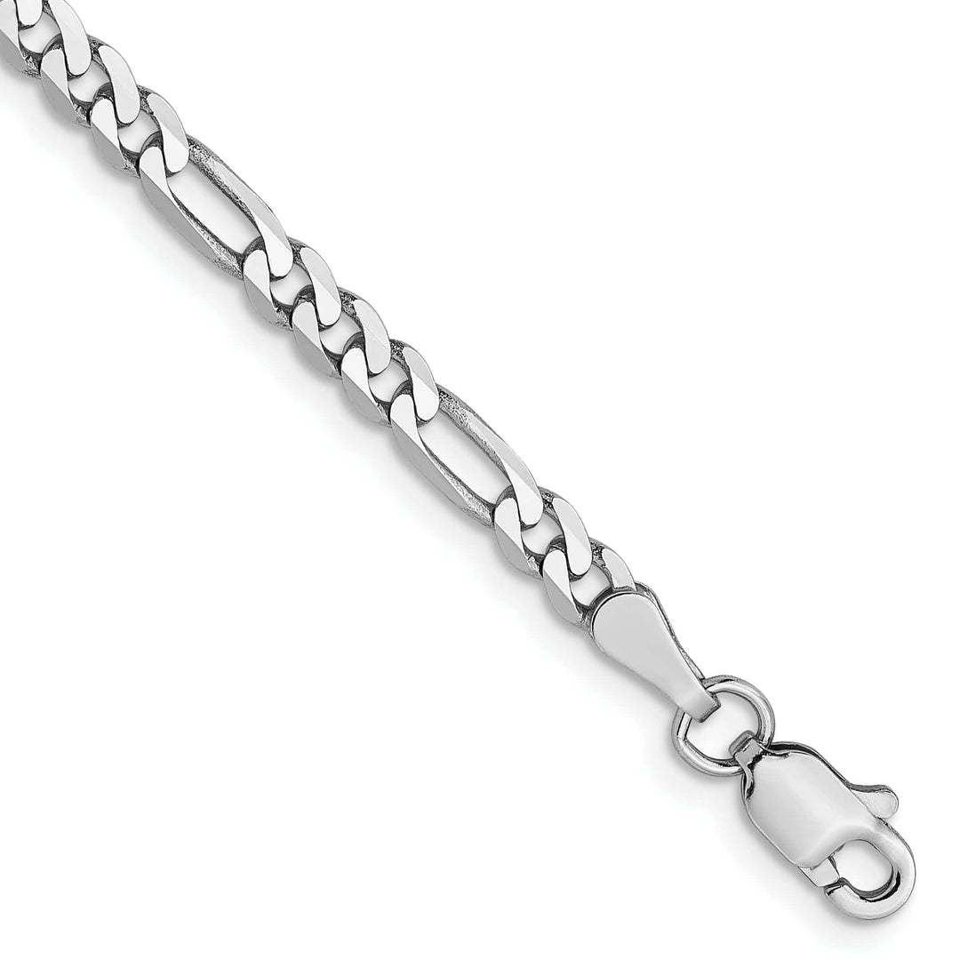 Lovely Rita's Chains 14k White Gold 3.0mm Flat Figaro Chain