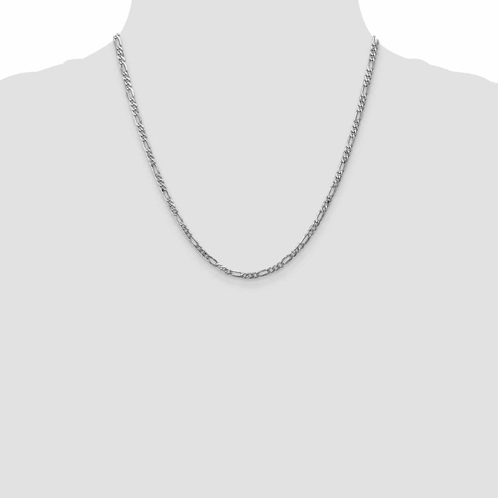 Lovely Rita's Chains 14k White Gold 3.0mm Flat Figaro Chain