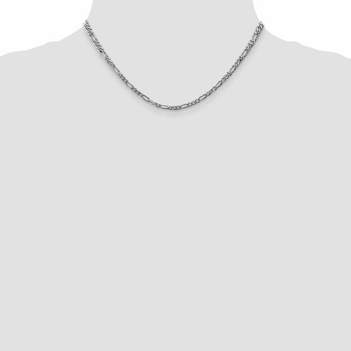 Lovely Rita's Chains 14k White Gold 3.0mm Flat Figaro Chain