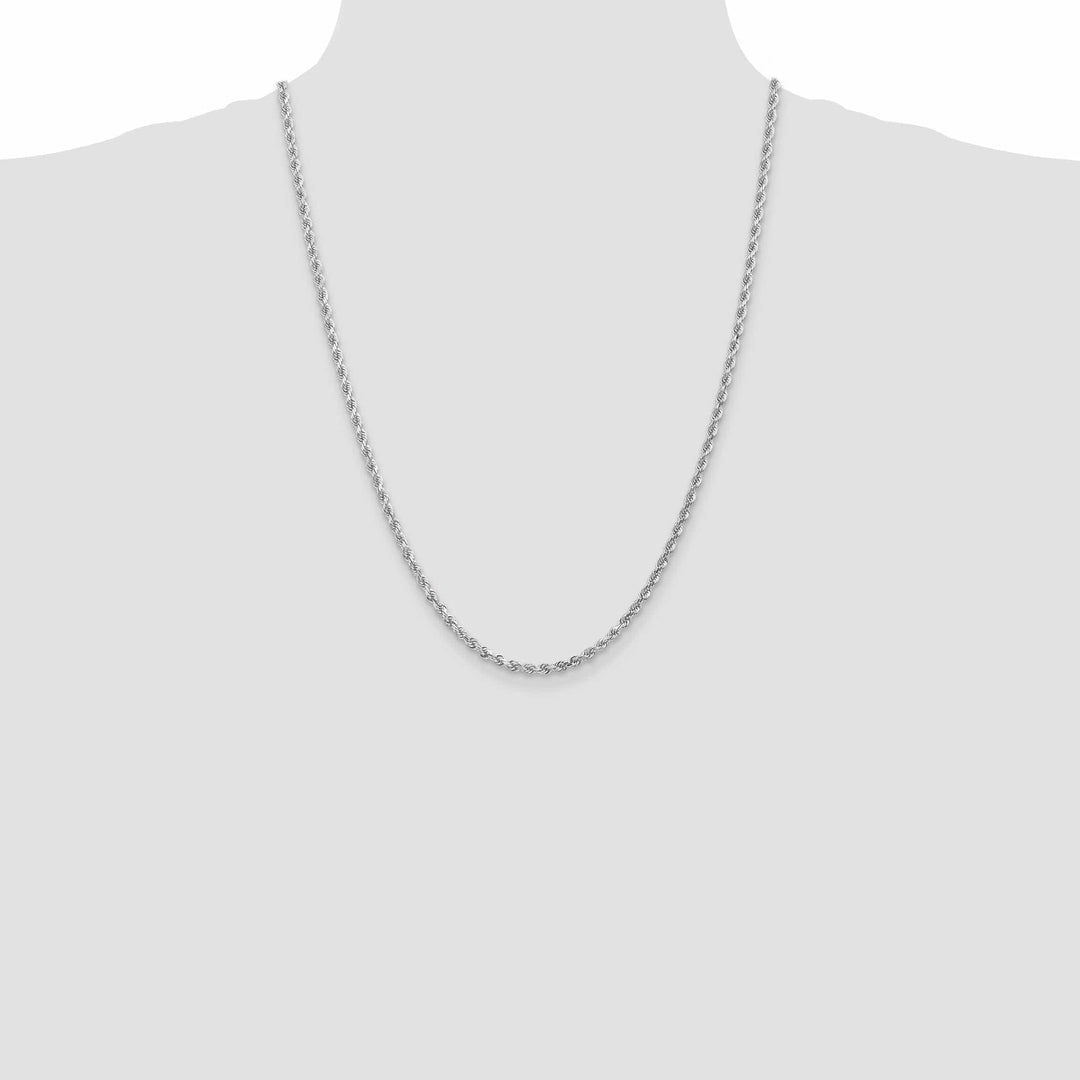 Lovely Rita's Chains 14k White Gold 3.10mm Diamond Cut Rope Chain