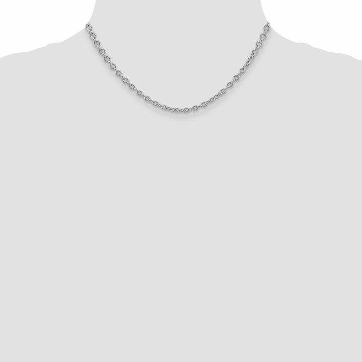 Lovely Rita's Chains 14k White Gold 3.20mm Round Link Cable Chain